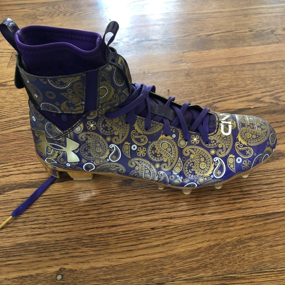 Under Armour Cam Newton CN1 purple paisley cleats